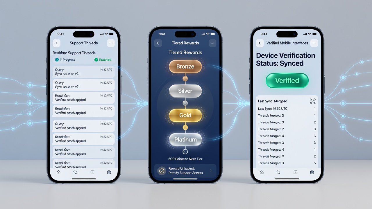Illustration der technischen Synchronisation von Support und Belohnungen in mobilen Umgebungen