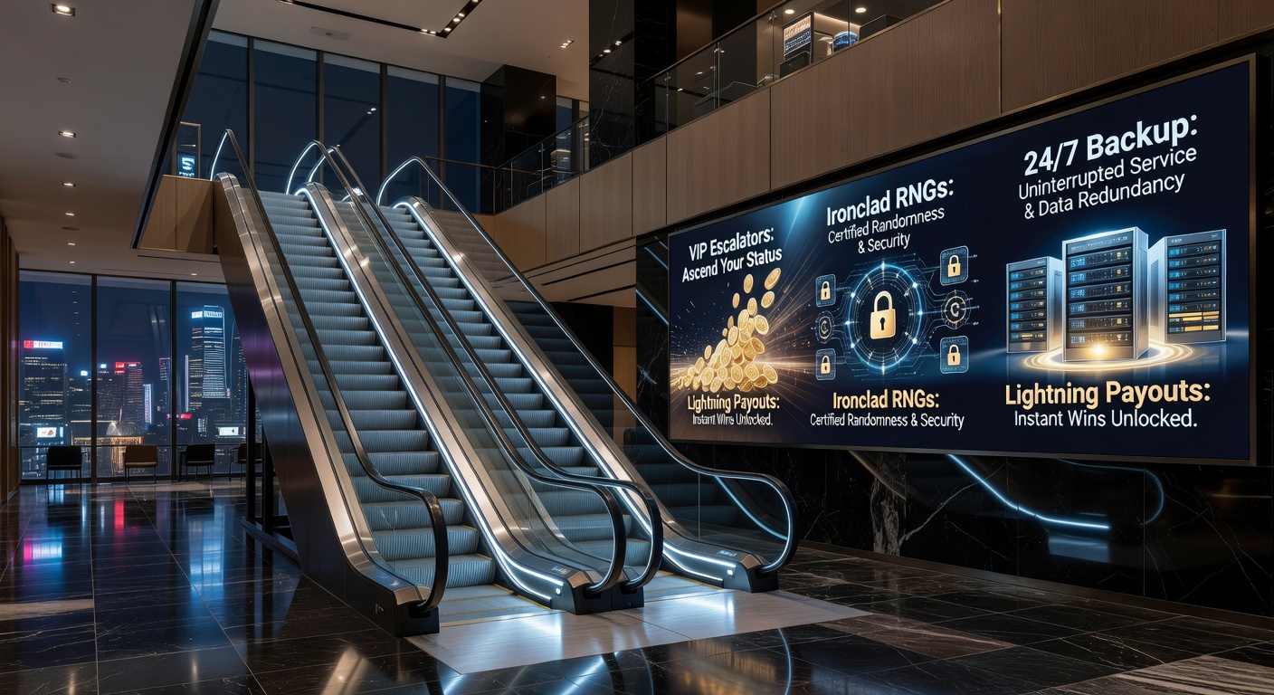 Grafik zu bombensicheren RNG-Systemen in Slot-Live-Plattformen mit Symbolen für Zufallsgenerierung, Backup-Servern und Live-Dealer-Integration